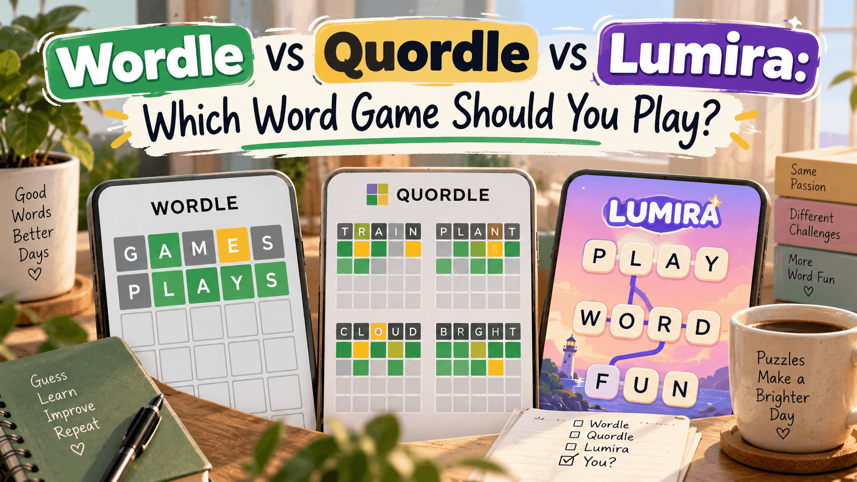 Wordle vs Quordle vs Lumira: Which Word Game Should You Play?