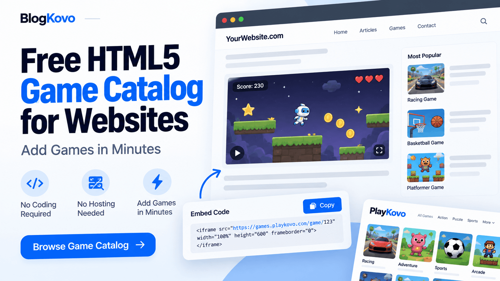 Free HTML5 Game Catalog for Websites: Add Games in Minutes