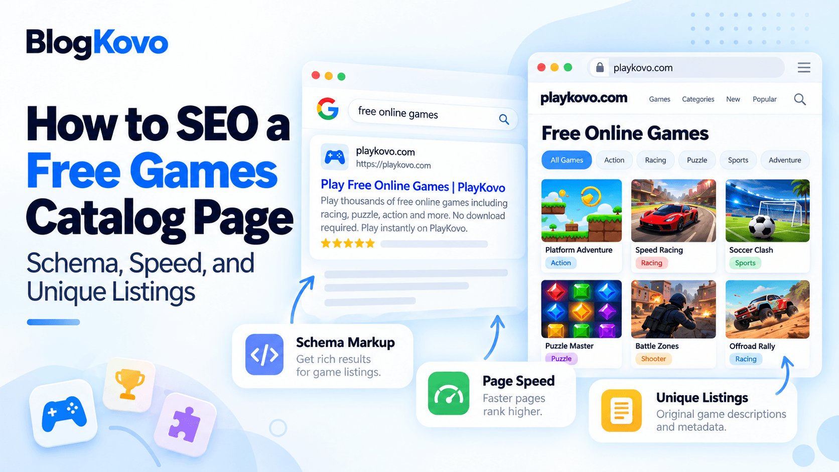 How to SEO a Free Games Catalog Page (Schema, Speed, and Unique Listings)