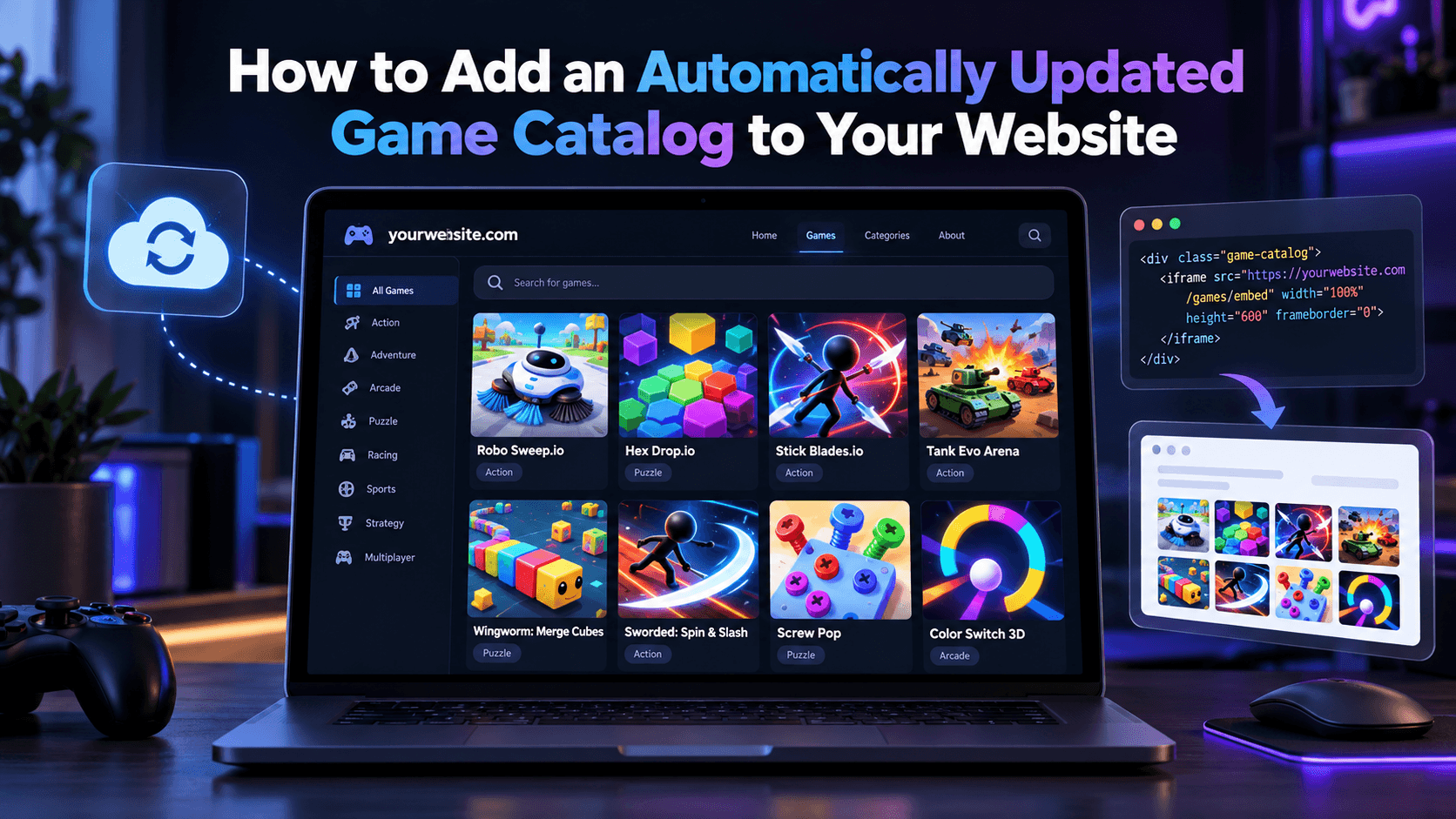 How to Add an Automatically Updated Game Catalog to Your Website