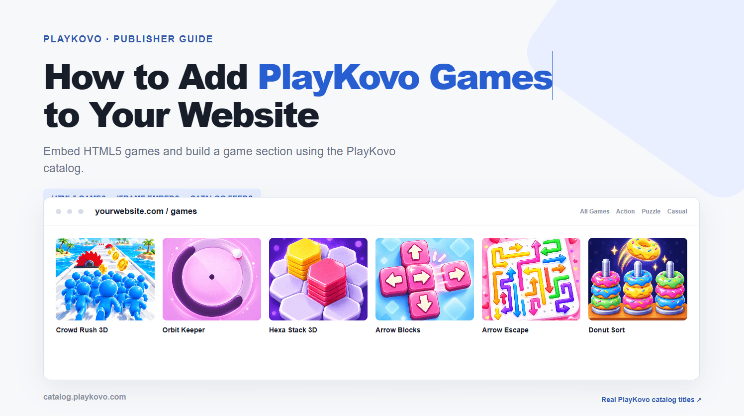 How to Add PlayKovo Games to Your Website