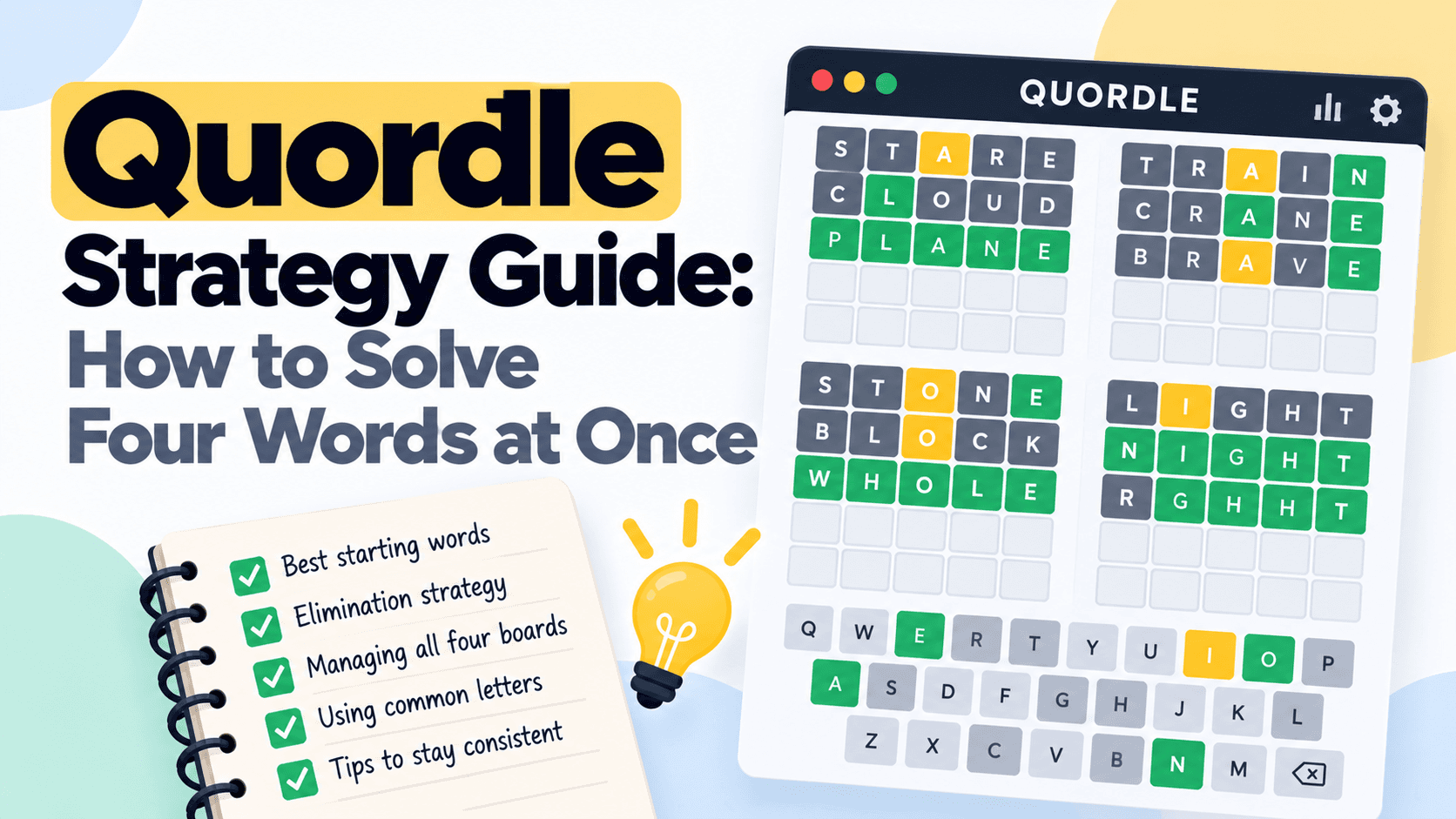 Quordle Strategy Guide: How to Solve Four Words at Once