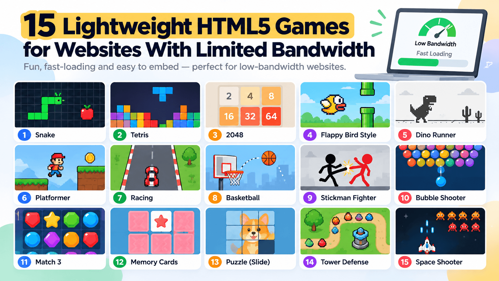 15 Lightweight HTML5 Games for Websites With Limited Bandwidth